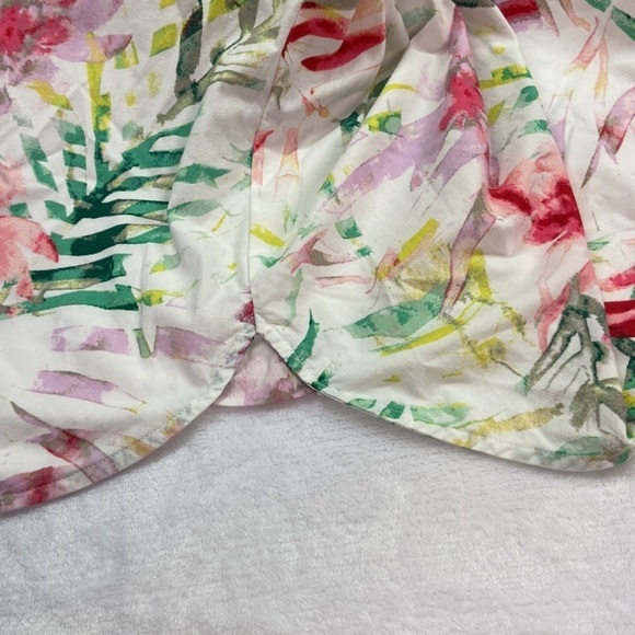 Investments Wrinkle-free Button Down 3/4 Length Sleeve Multicolor Cotton Blouse - Picture 11 of 11